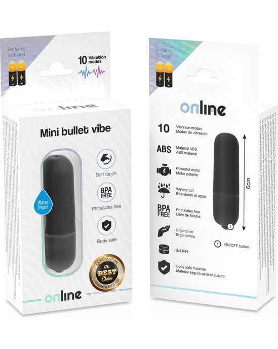 Online melnā krāsā Mini vibrējoša lode