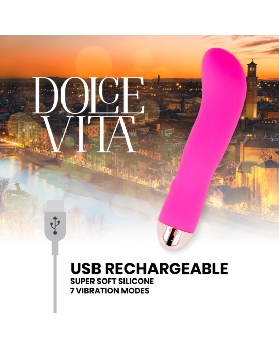 Dolce Vita UZLĀDĒJAMS VIBRATORS rozā 7 Ātrumi