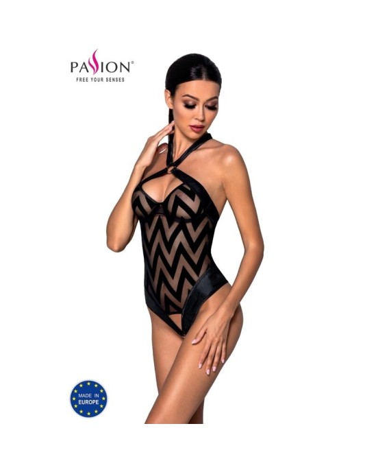 Passion Woman Teddies БОДИ PASSION HIMA ЭКОКОЖА S/M