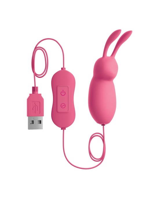 OMG CUTE RABBIT POWERFUL rozā VIBRATOR USB