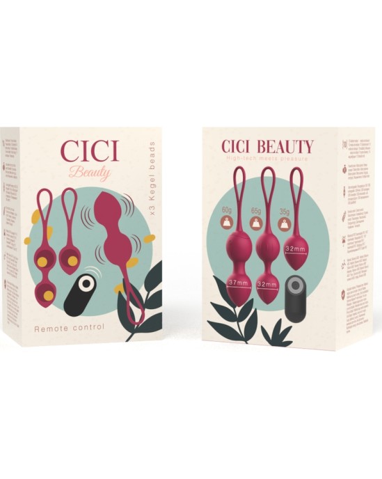 Cici Beauty PREMIUM SILICONE 3 VIBRATING KEGEL BEADS REMOTE CONTROL