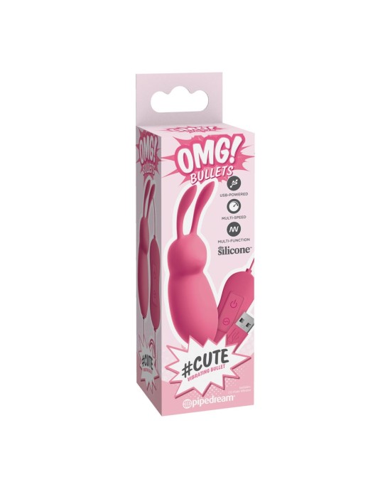 OMG CUTE RABBIT POWERFUL rozā VIBRATOR USB