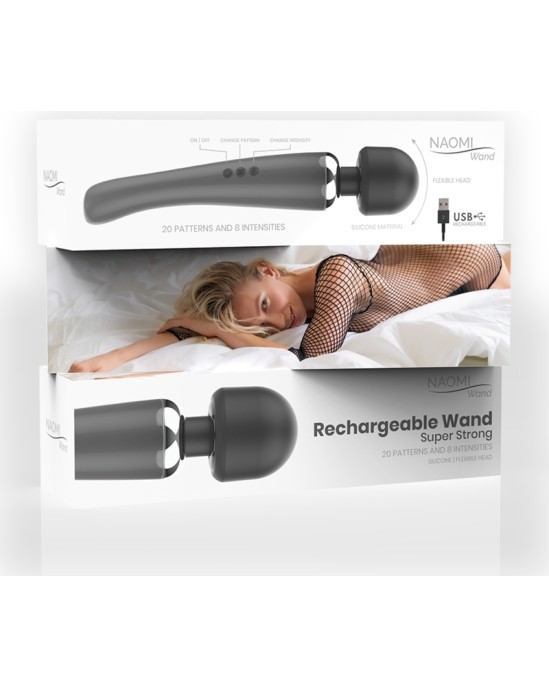 Naomi Wand Stimulējošs vibrators melns