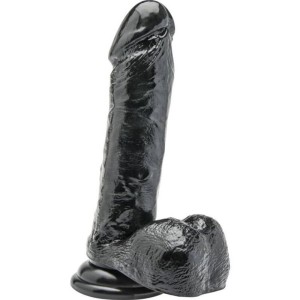 Get Real Dildo ar sēkliniekiem 18 CM melns