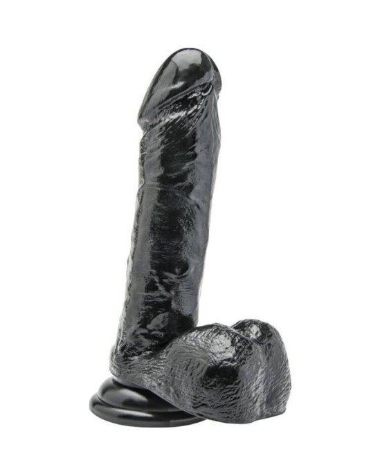 Get Real Dildo ar sēkliniekiem 18 CM melns