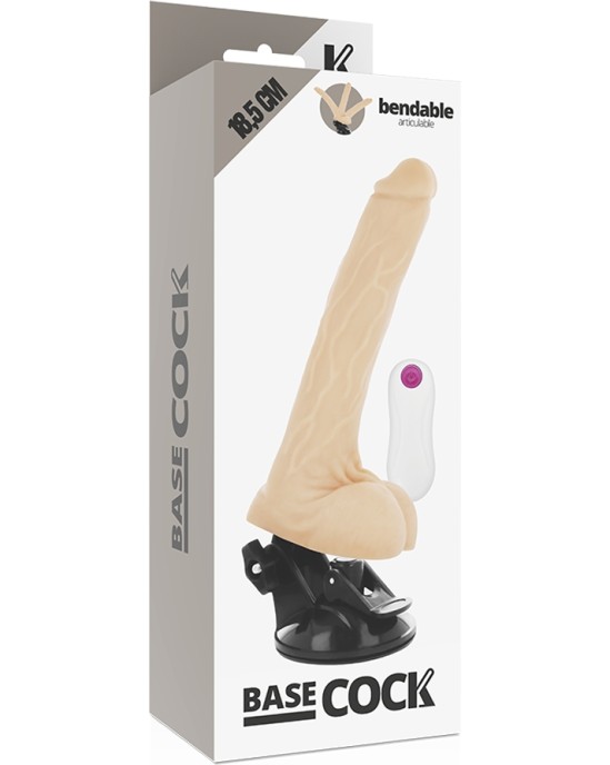 Basecock Reālistisks vibrators ar pulti 18,5 CM