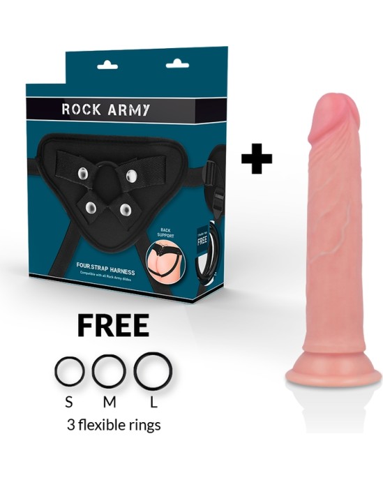 Rock Army Strap-on biksītes ar šķidrā silikona Dildo 19cm