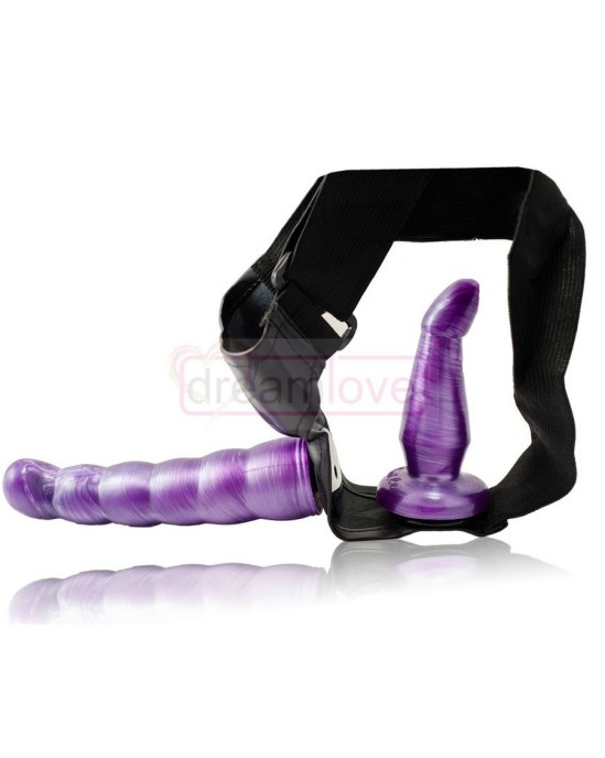 Baile Harness Collection Strap-on biksītes ar dubulto Dildo violets