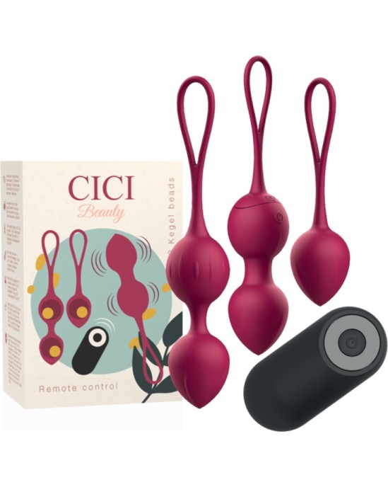 Cici Beauty PREMIUM SILICONE 3 VIBRATING KEGEL BEADS REMOTE CONTROL