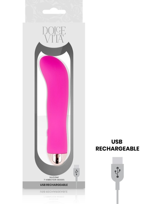 Dolce Vita UZLĀDĒJAMS VIBRATORS rozā 7 Ātrumi