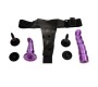 Baile Harness Collection Strap-on biksītes ar dubulto Dildo violets