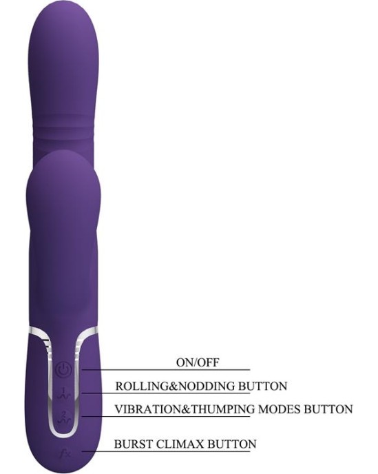 Prettylove Mariana Vibrator 4 in 1 Silicone Purple