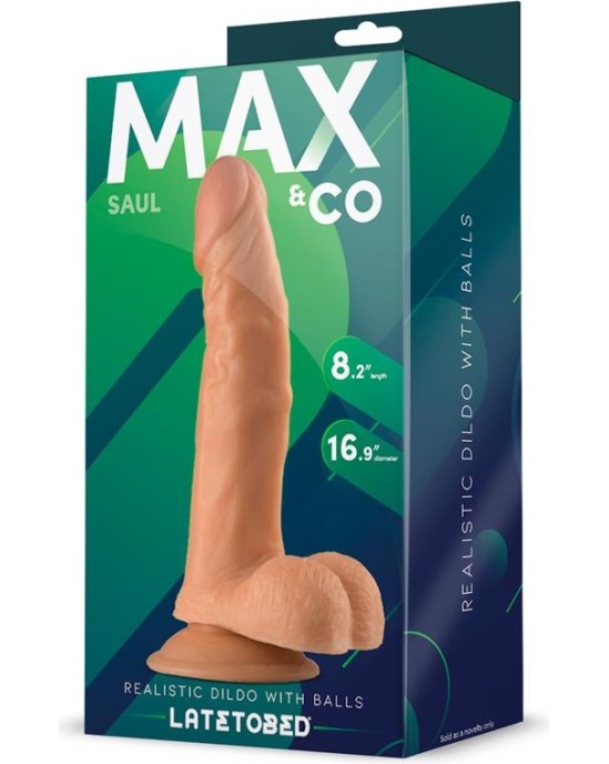 Max & Co Saul Realistic Dildo with Testicles Flesh 8,25 - 21 cm