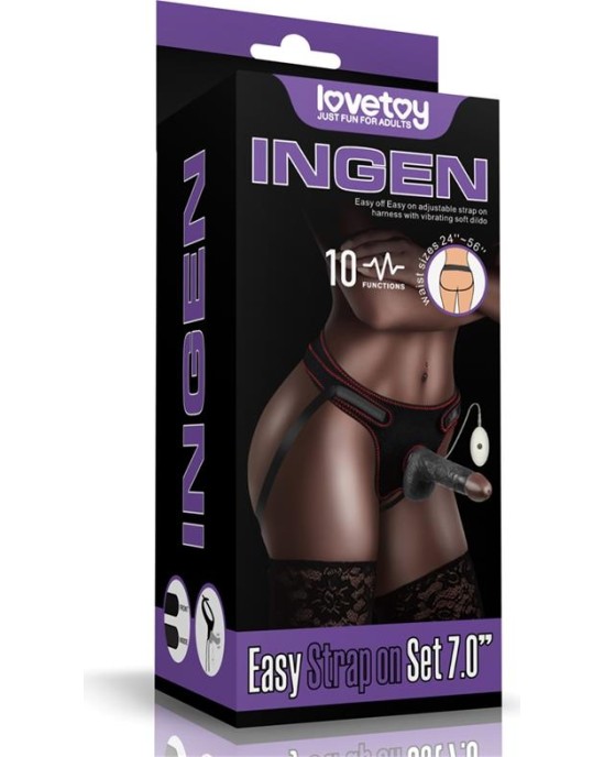 Lovetoy Adjustable Strap on with Dildo 10 Functions 7.0