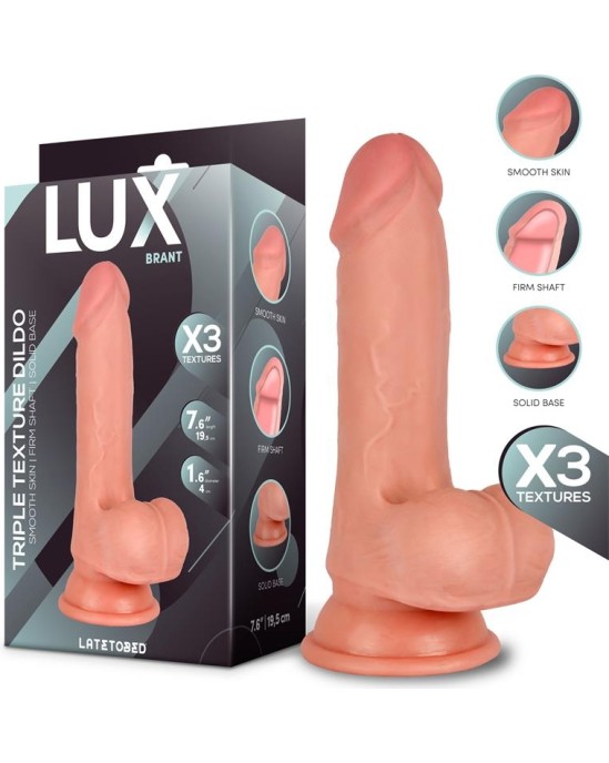 LUX Brant Triple Density Dildo with Balls 7.6