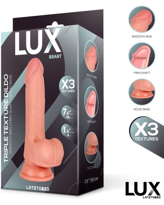 LUX Brant Triple Density Dildo with Balls 7.6