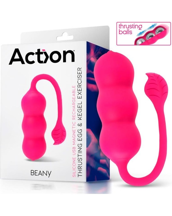 Action Beany Vibrating Egg and Kegel Exerciser USB Silicone