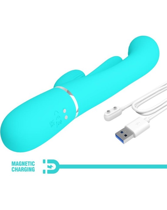 Prettylove Shania Tripple Rabbit Vibrator Turquoise