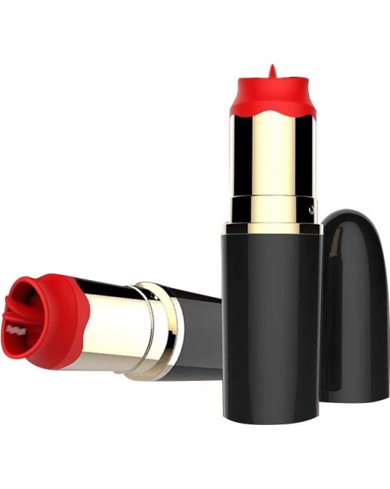 A-Gusto Lipstick Vibrator with Stimulating Tongue USB Black