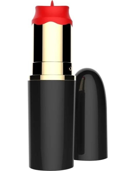 A-Gusto Lipstick Vibrator with Stimulating Tongue USB Black