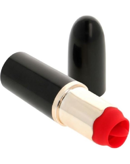 A-Gusto Lipstick Vibrator with Stimulating Tongue USB Black
