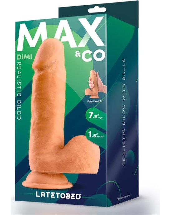 Max & Co Dimi Realistic Dildo with Testicles  7.9 Flesh