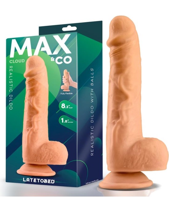 Max & Co Cloud Realistic Dildo with Testicles 8.3 Flesh