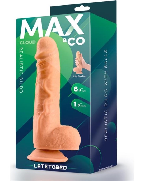 Max & Co Cloud Realistic Dildo with Testicles 8.3 Flesh