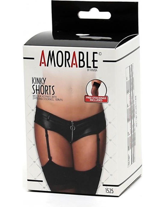 Amorable Shorts with Garter Belt and Zipper