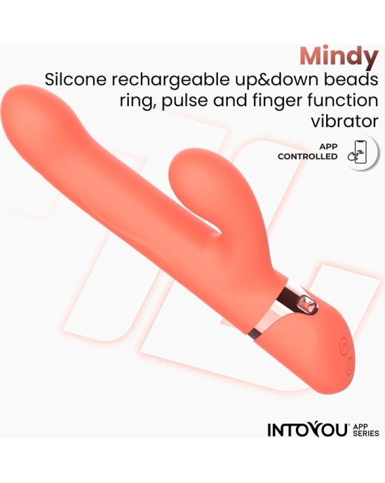 Intoyou App Series Mindy Vibe with Up and Down Beads Ring, Finger and Pulsation with APP