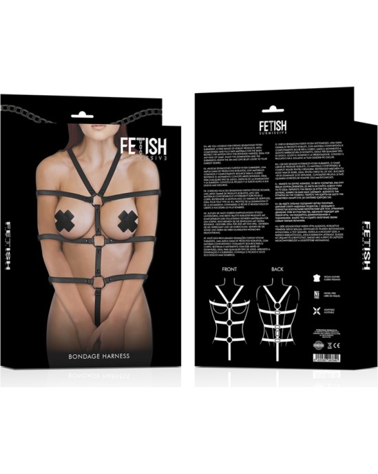 Fetish Submissive Bondage ADJUSTABLE HARNESS TORSO AND ARMS