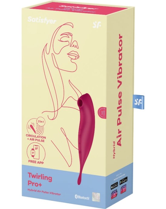 Satisfyer Connect SATISFYER - TWIRLING PRO+ AIR PULSE STIMULATOR & VIBRATOR APP RED