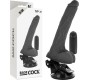 Basecock REALISTIC BLACK REMOTE CONTROL VIBRATOR WITH TESTICLES 20 CM