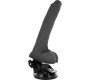 Basecock REALISTIC BLACK REMOTE CONTROL VIBRATOR WITH TESTICLES 20 CM