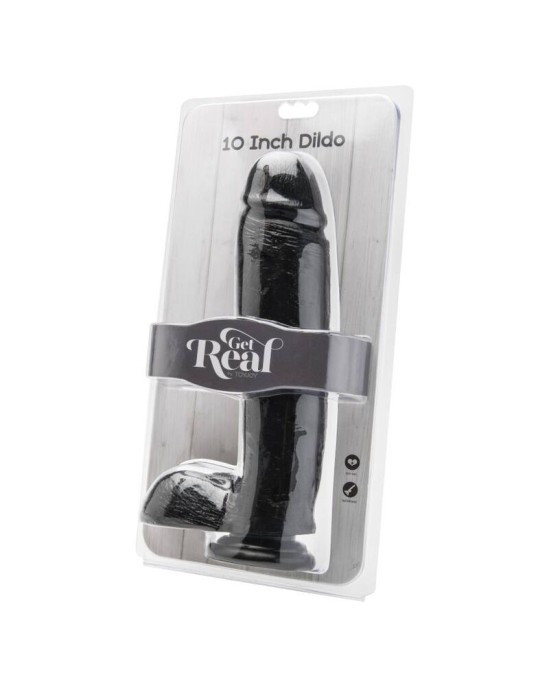 Get Real Dildo 25,5 CM WITH BALLS BLACK