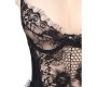 Subblime Queen Plus Size SUBBLIME QUEEN PLUS - FLORAL LACE AND FRINGED BLACK TEDDY