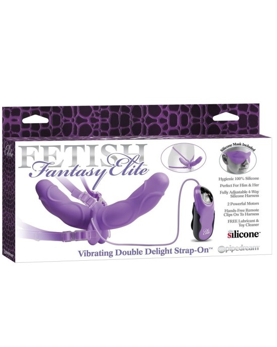 Fetish Fantasy Elite Strap-on biksītes ar dubulto Dildo violets