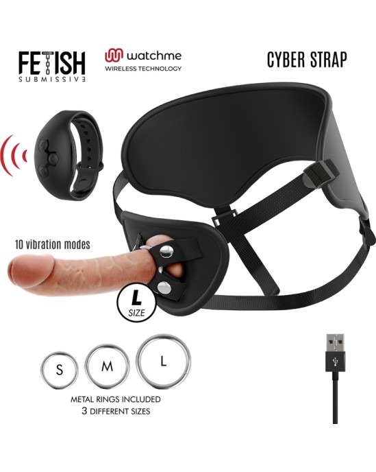 Fetish Submissive Cyber Strap HARNESS WITH REMOTE CONTROL Dildo WATCHME L TECHNOLOGY