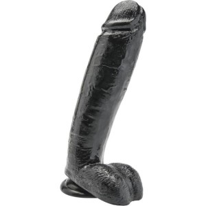 Get Real Dildo ar sēkliniekiem 25,5 CM melns