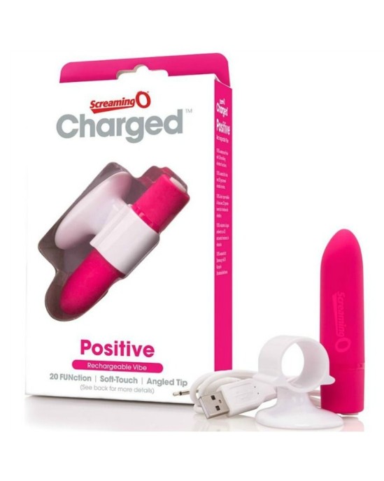 Screaming O RECHARGEABLE MASSAGER - POSITIVE - rozā