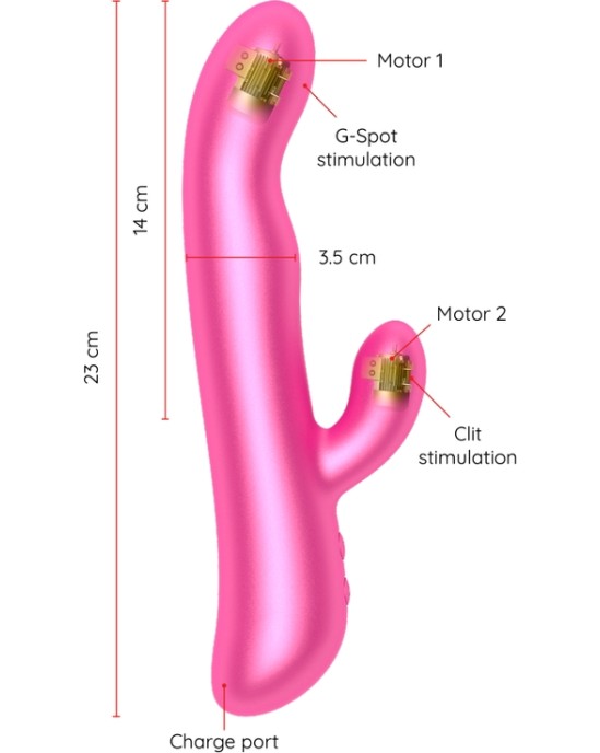 Oninder Vibrators ar klitora stimulātoru rozā