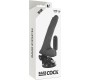 Basecock REALISTIC BLACK REMOTE CONTROL VIBRATOR WITH TESTICLES 20 CM