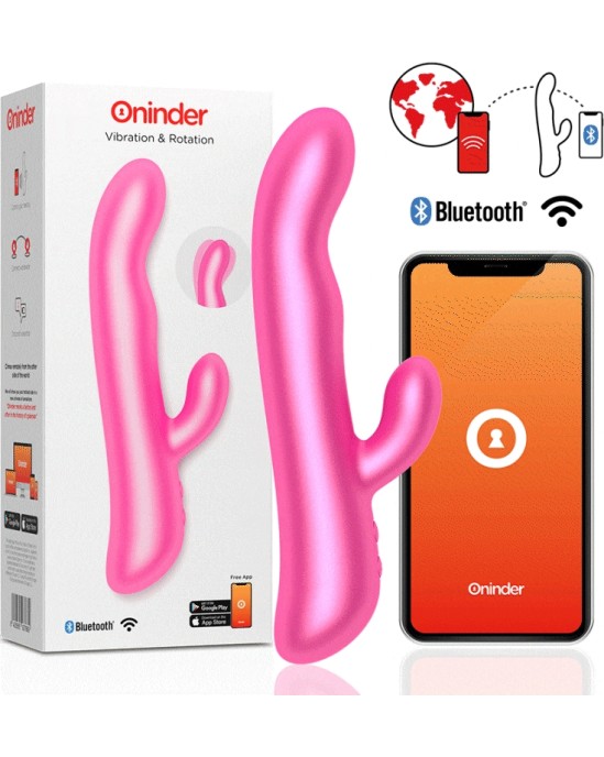 Oninder Vibrators ar klitora stimulātoru rozā