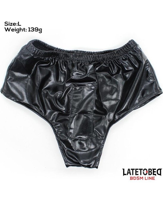 Latetobed Bdsm Line Elastic Briefs with Vibrating Dildo One Size