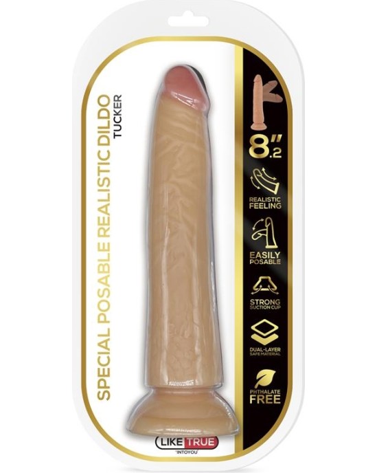 Liketrue Tucker Realistic Articulable-Posable Dildo 8.2 Flesh