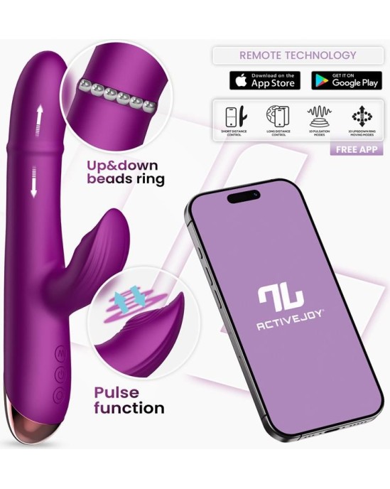 Intoyou App Series Sendel Vibe with Up and Down Internal Beads Ring and Pulsation with App