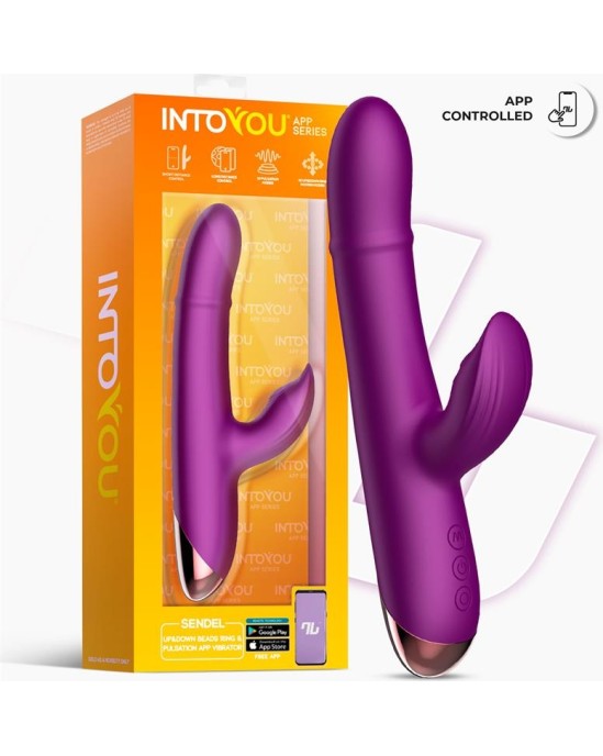 Intoyou App Series Sendel Vibe with Up and Down Internal Beads Ring and Pulsation with App