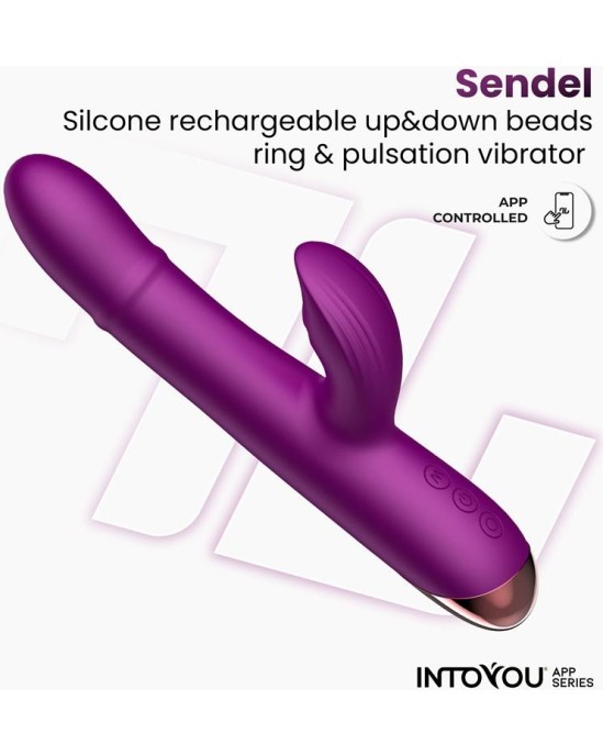 Intoyou App Series Sendel Vibe with Up and Down Internal Beads Ring and Pulsation with App