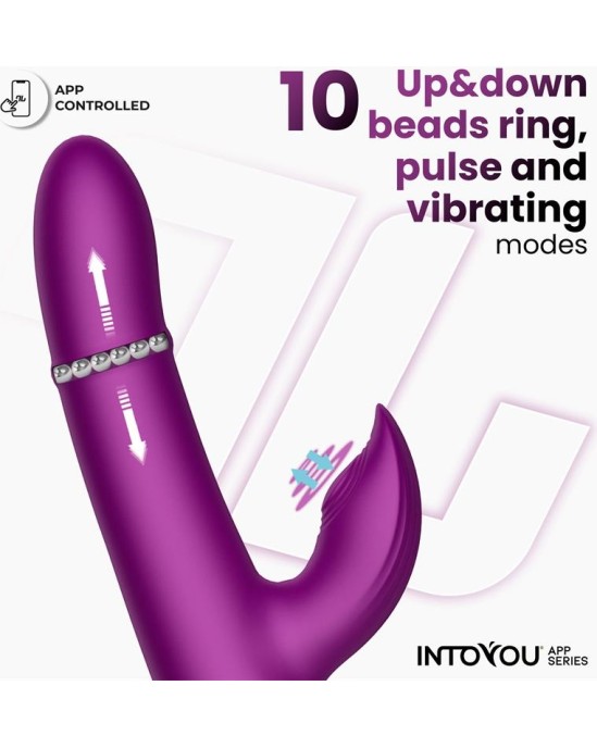 Intoyou App Series Sendel Vibe with Up and Down Internal Beads Ring and Pulsation with App