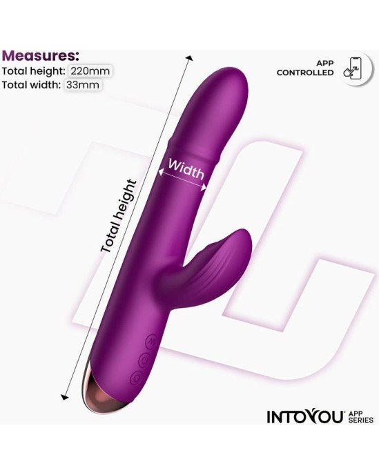 Intoyou App Series Sendel Vibe with Up and Down Internal Beads Ring and Pulsation with App